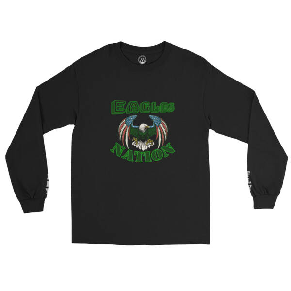 Eagle's Nation/Bleed Green Men’s Long Sleeve Shirt - Image 10